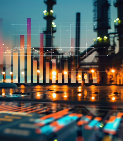 image of triple collage of PetroqonyX logo, stations at sea and worker